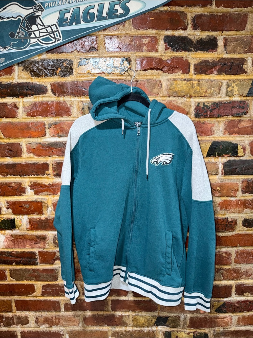 PHILADELPHIA EAGLES Full-Zip Hoodie, Large